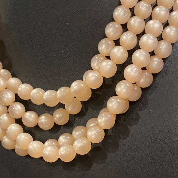 Pale Pink Moonglow Lucite Necklace - Picture 3 of 3